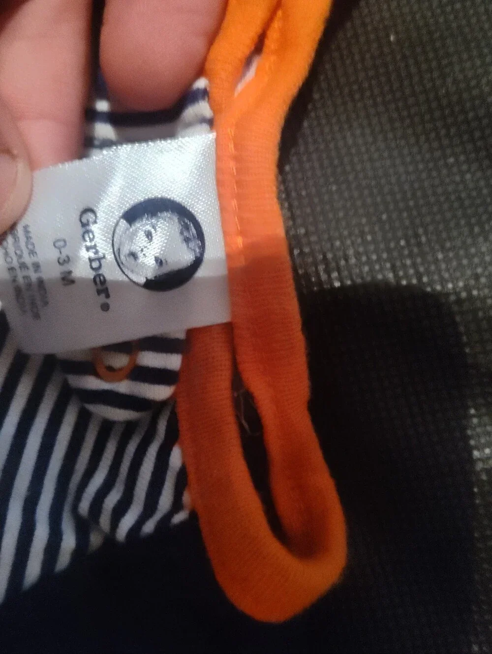 Gerber Navy & Orange Striped Pj